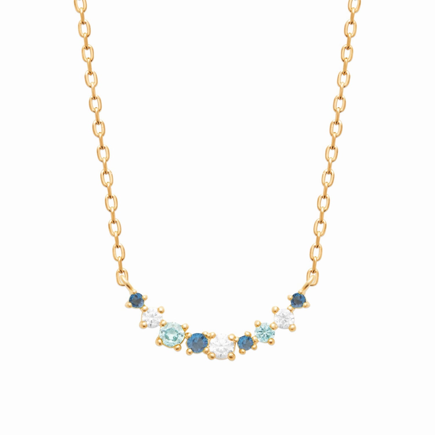 Collier en plaqué or – éclat &amp; nuances bleutées 
