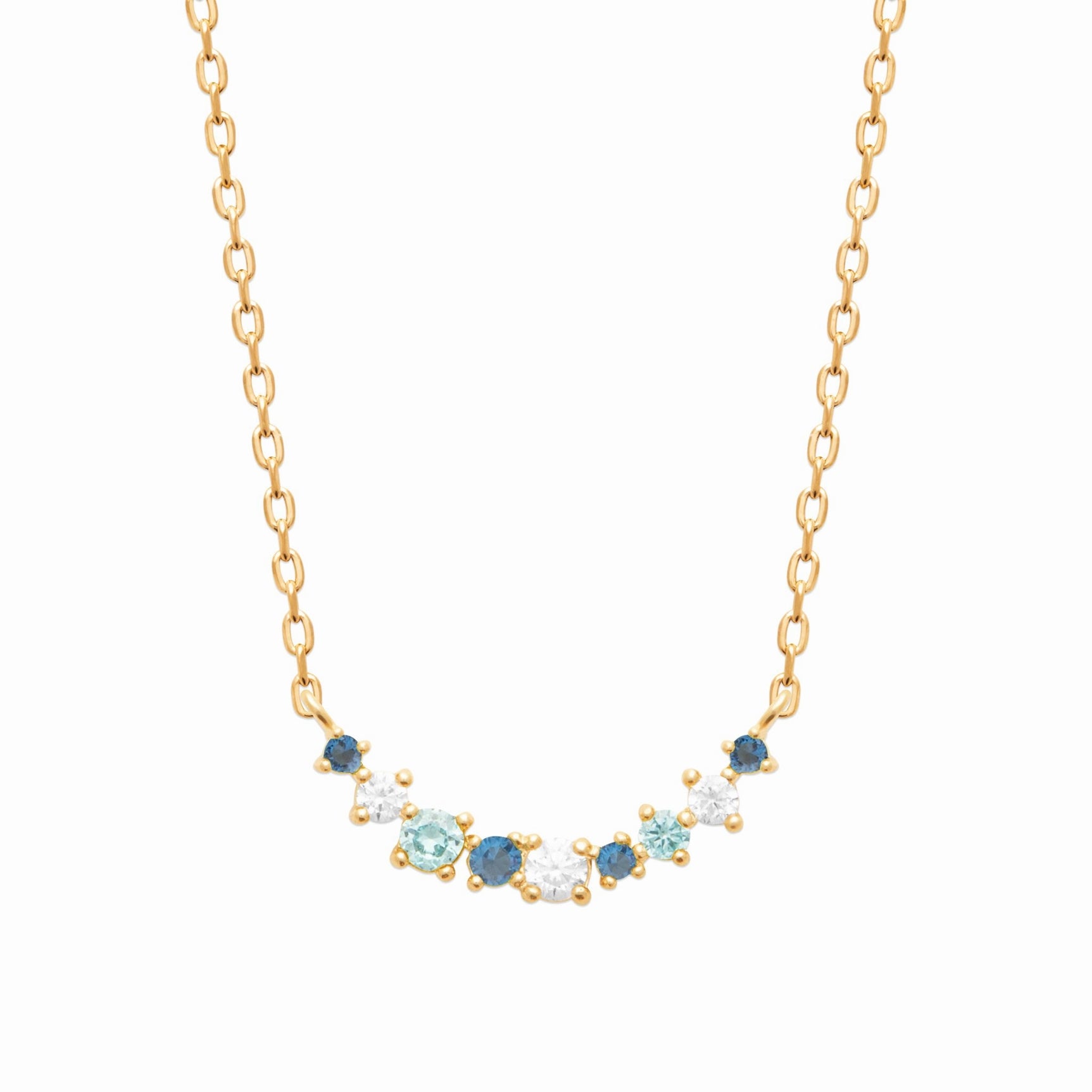 Collier en plaqué or – éclat & nuances bleutées 
