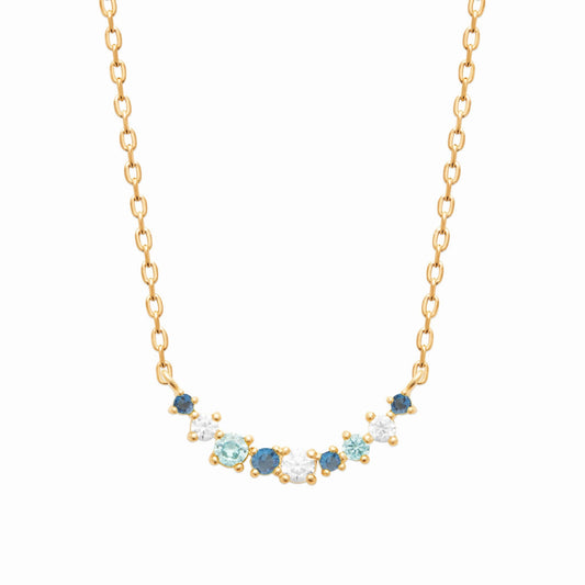 Collier en plaqué or – éclat & nuances bleutées 