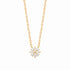 Collier fleur plaqué or & brillants 