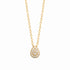 Collier goutte pavée plaqué or - brillants 