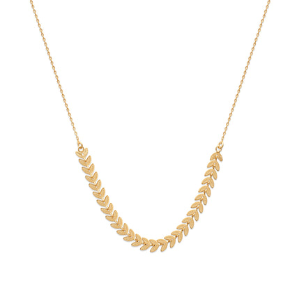Collier lauriers plaqué or 
