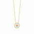 Collier médaille plaqué or - émail blanc 