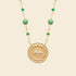Collier médaille plaqué or - rubis zoïsite 