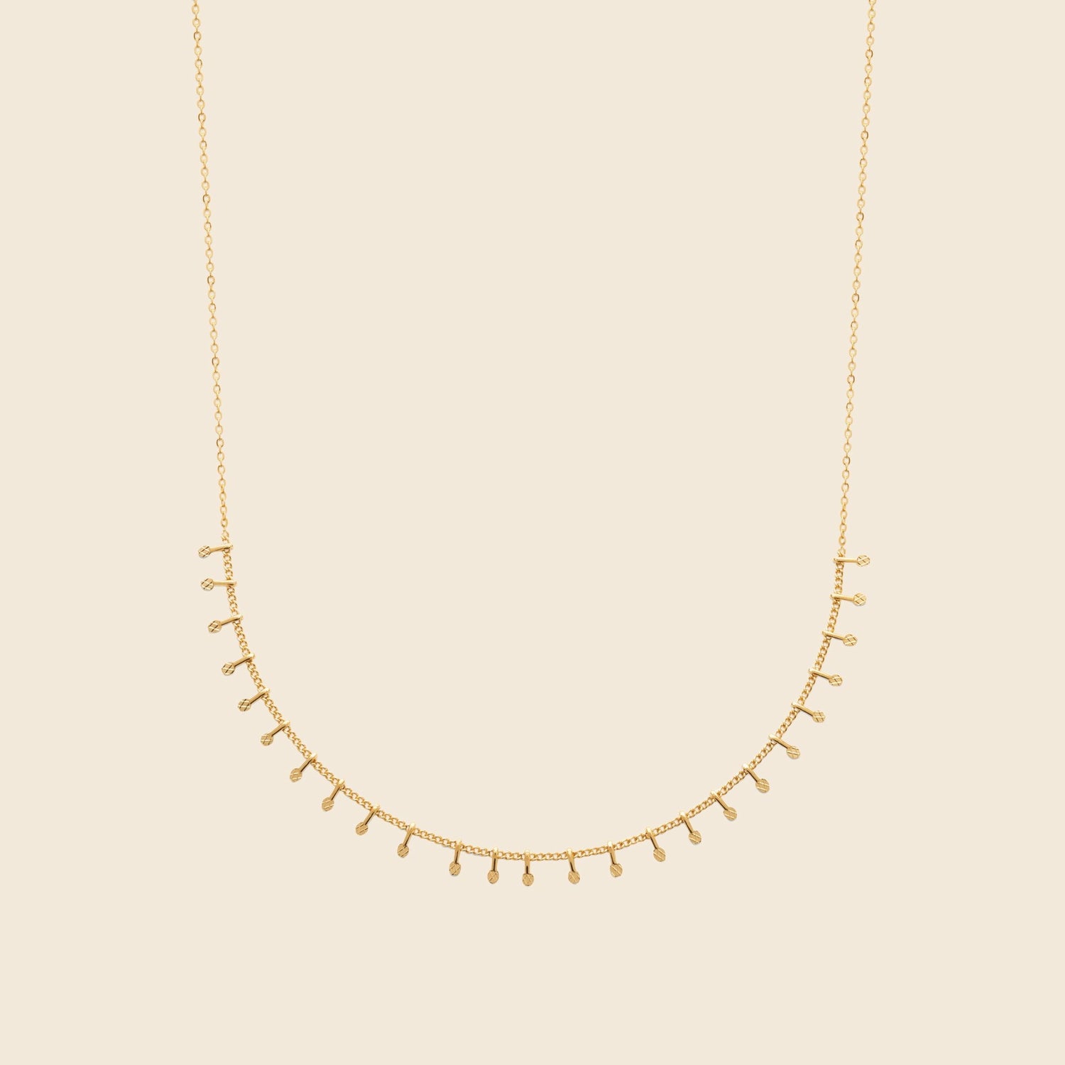 Collier pampilles plaqué or 42 cm 