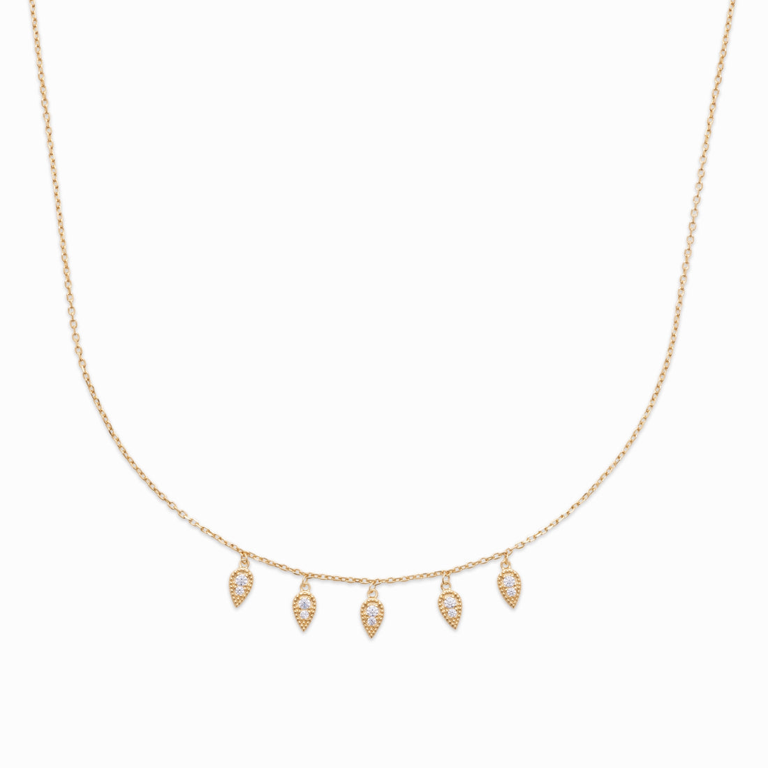 Collier pampilles plaqué or &amp; brillants 
