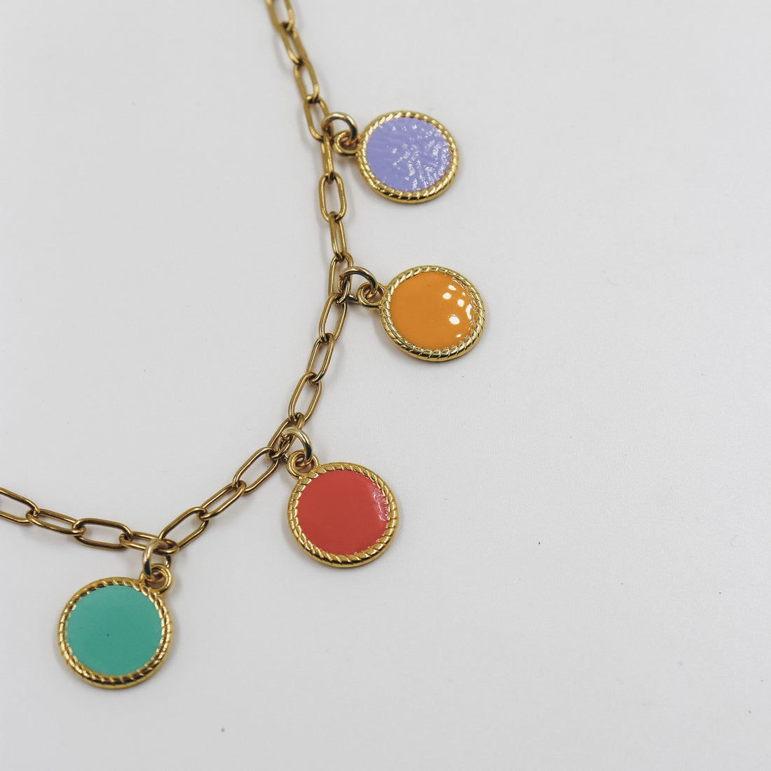 Collier pendentifs multicolore Arlequin 