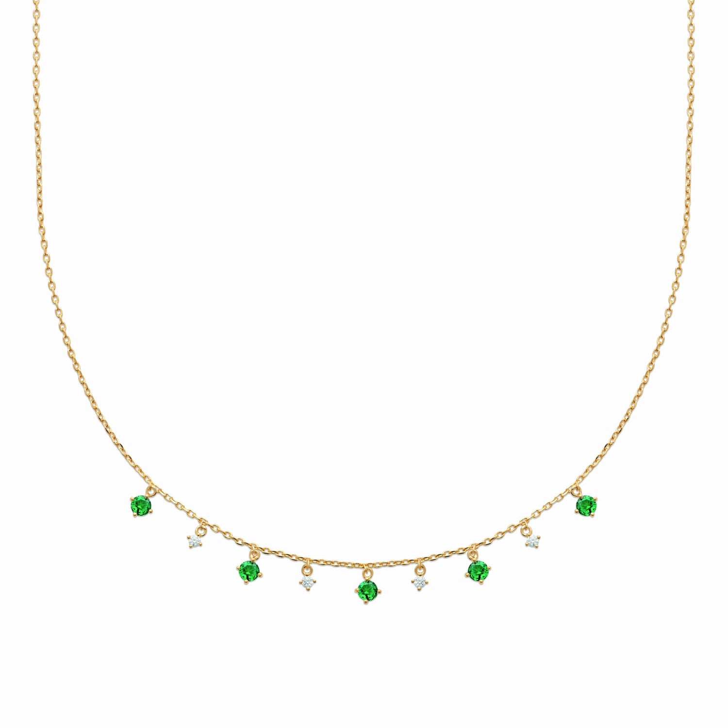 Collier pendentifs verts éclat 