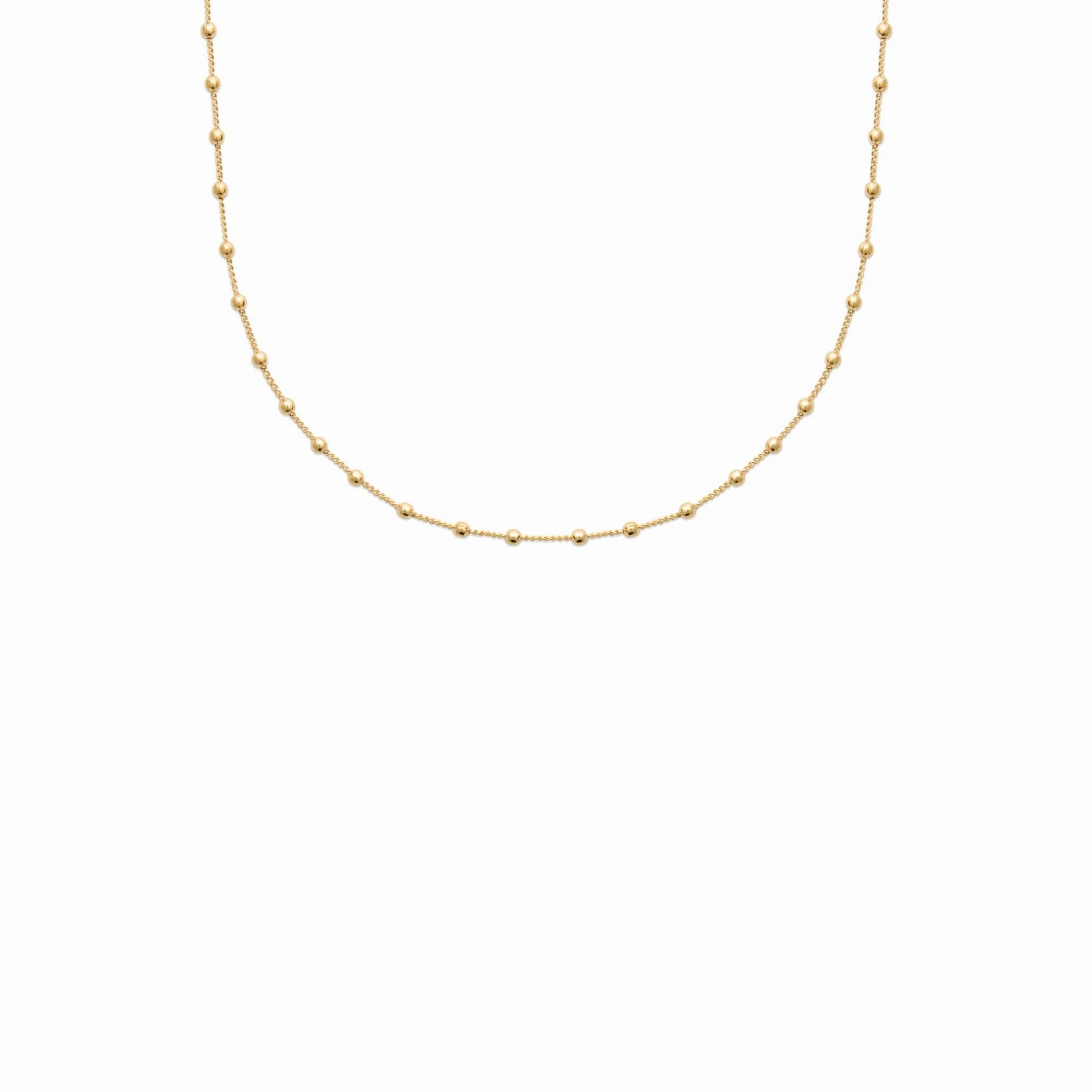 Collier perlé en plaqué or 