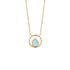 Collier plaqué or agate bleue 