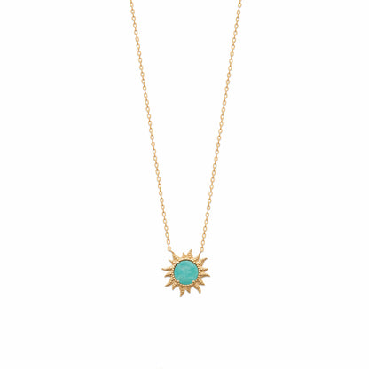 Collier plaqué or & amazonite 