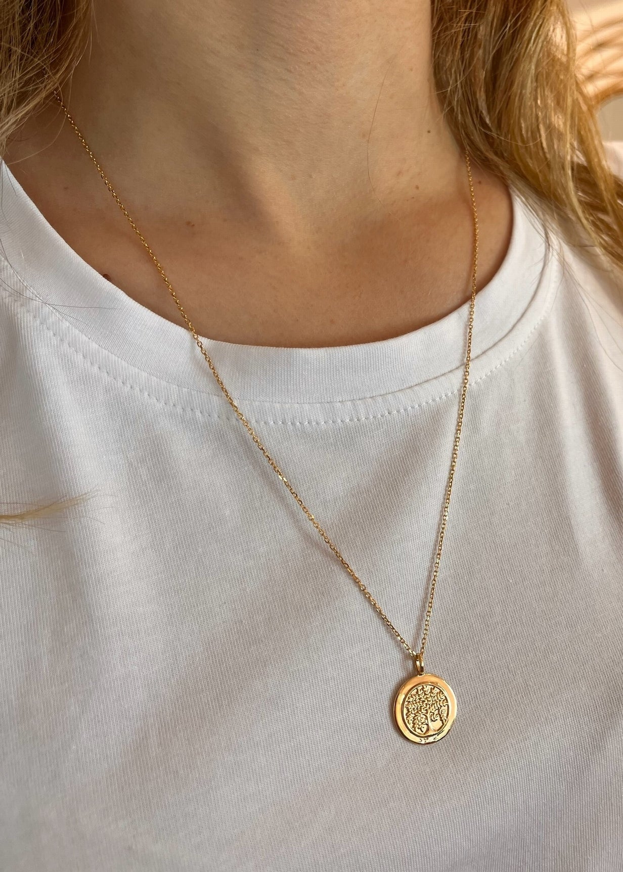 Collier plaqué or arbre de vie 