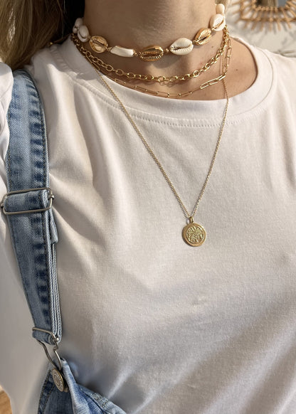 Collier plaqué or arbre de vie 