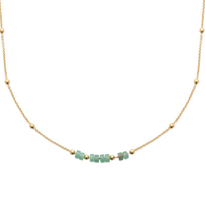 Collier plaqué or aventurine 