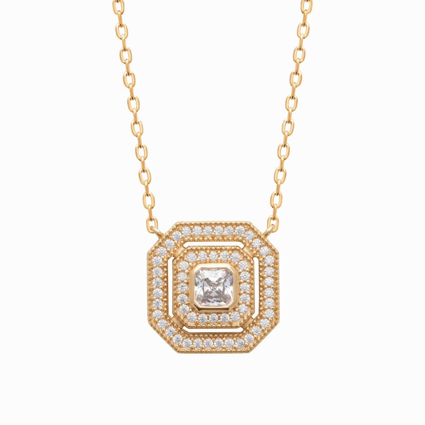 Collier plaqué or & brillants 