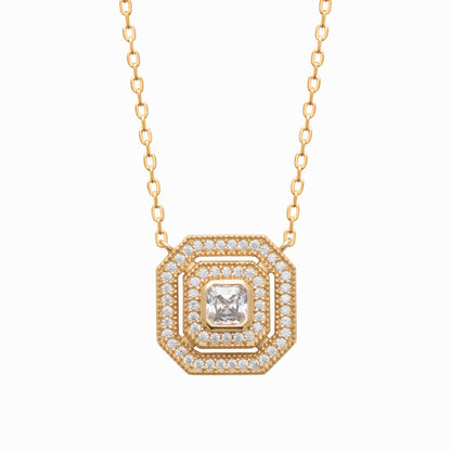 Collier plaqué or & brillants 
