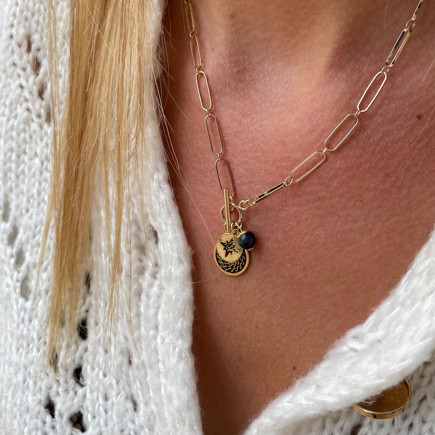 Collier plaqué or Constance NOIR