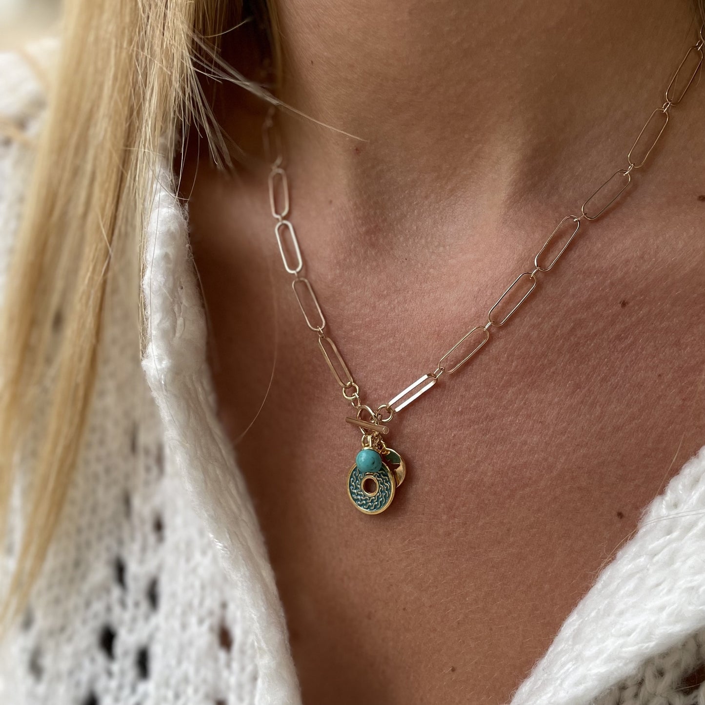 Collier plaqué or Constance VERT
