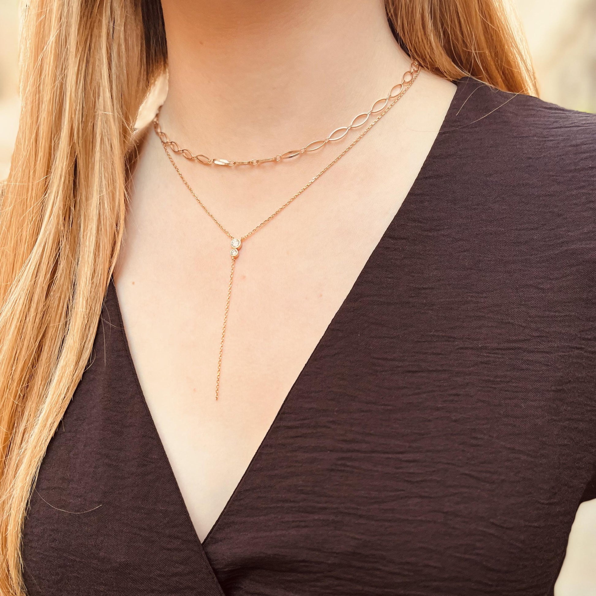 Collier plaqué or cravate 