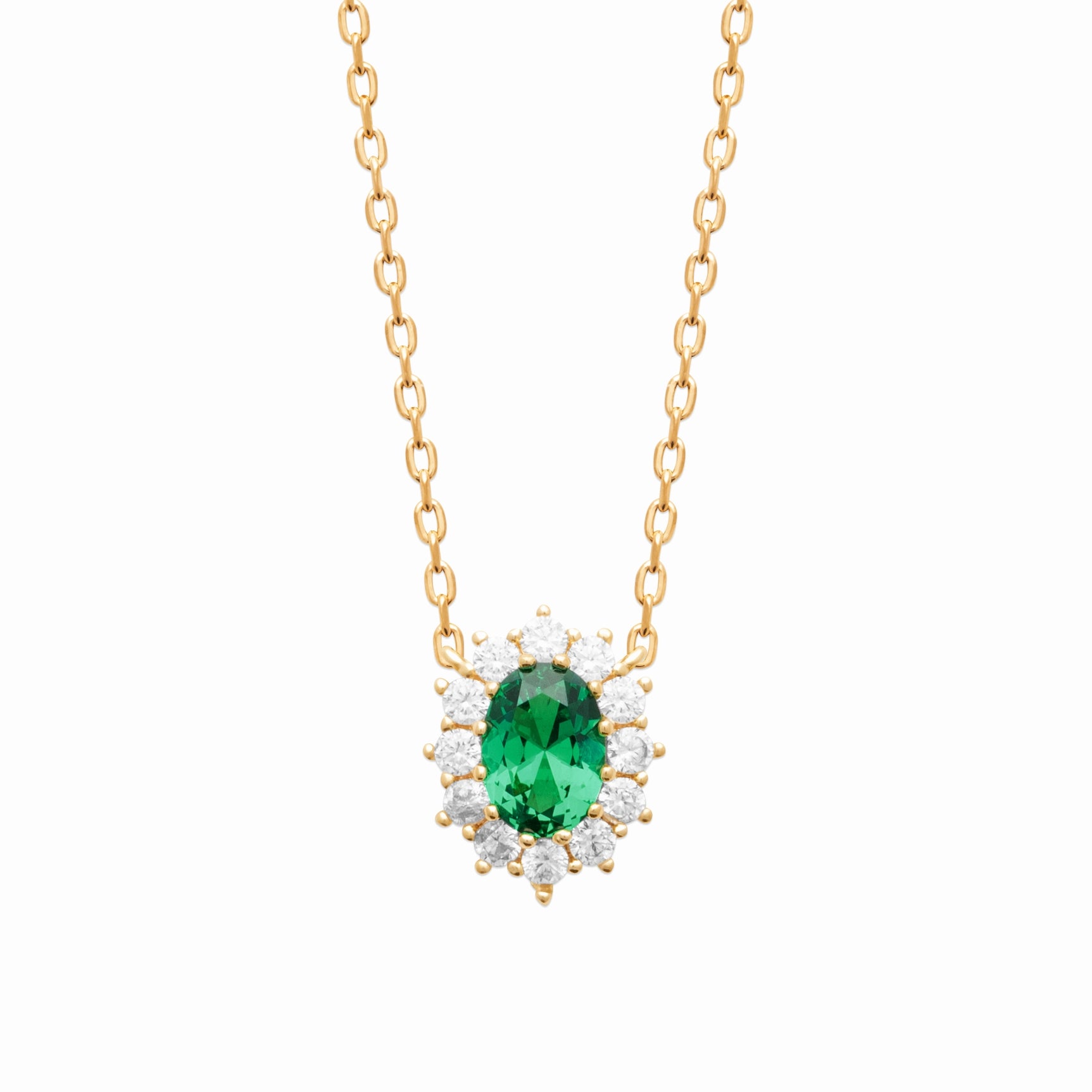 Collier plaqué or diana & pierre verte 