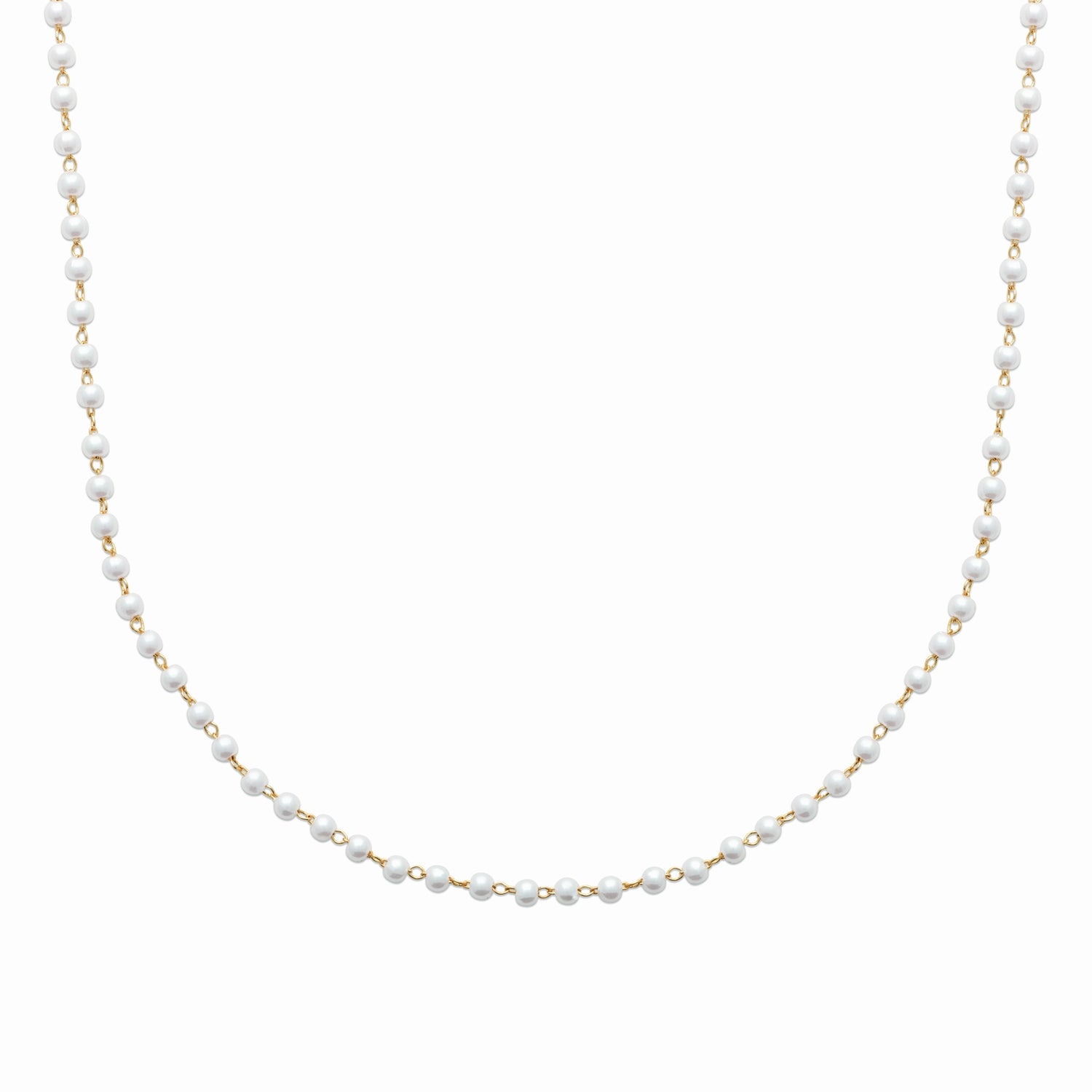 Collier plaqué or et perles 