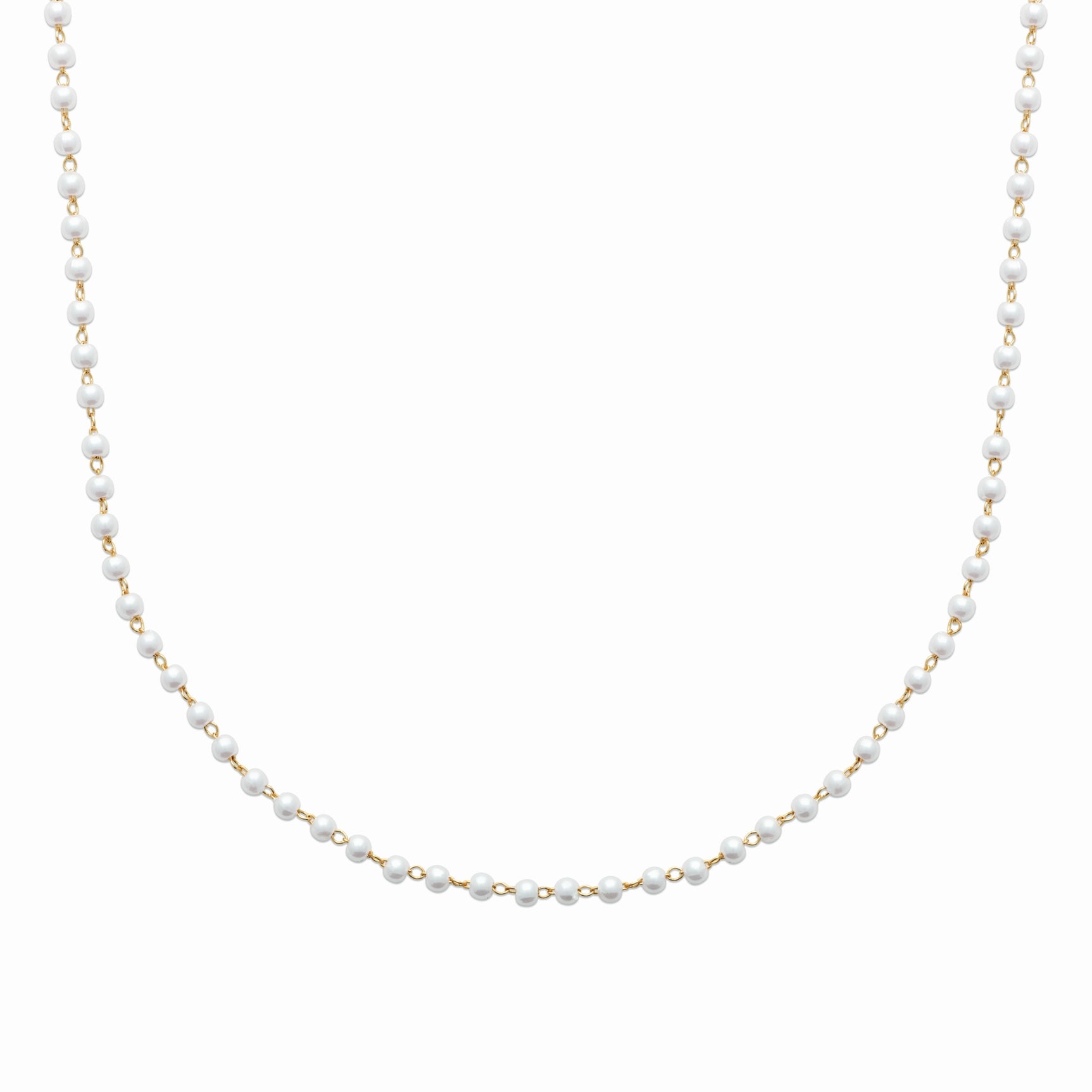 Collier plaqué or et perles 