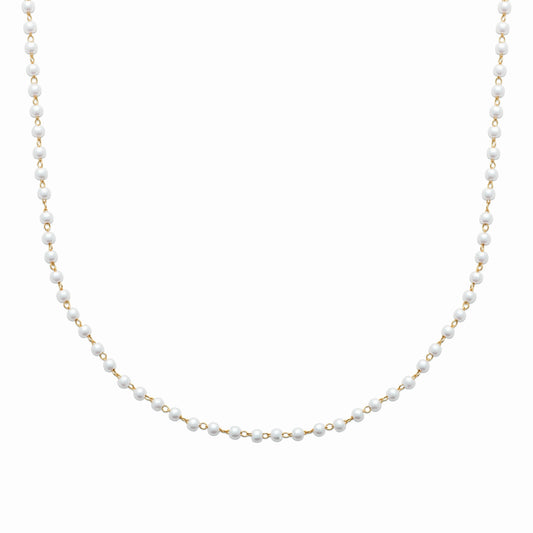 Collier plaqué or et perles 