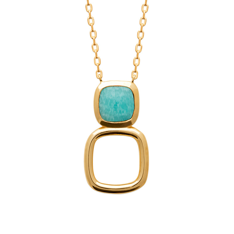 Collier plaqué or et pierre 