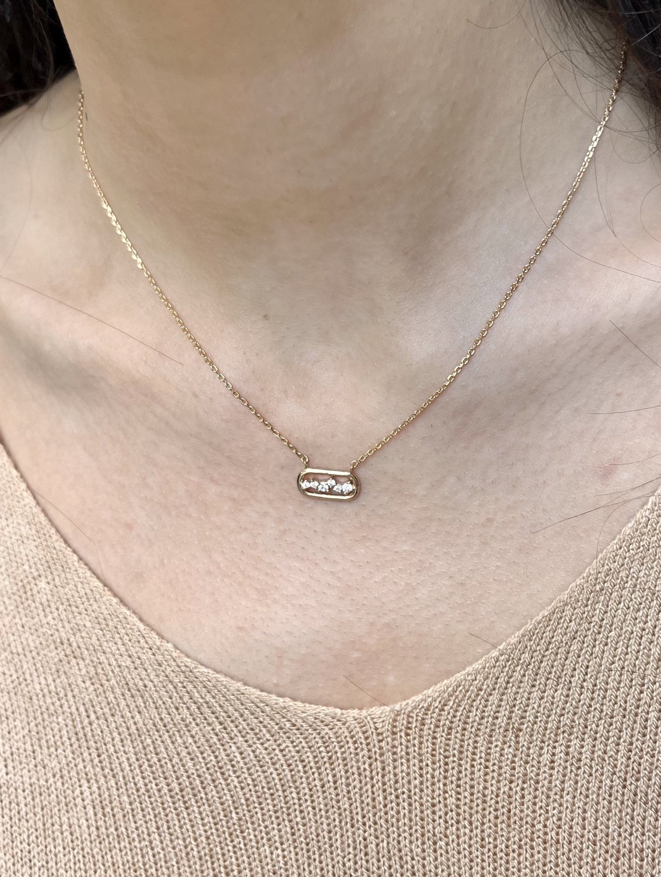 Collier plaqué or et zirconium 