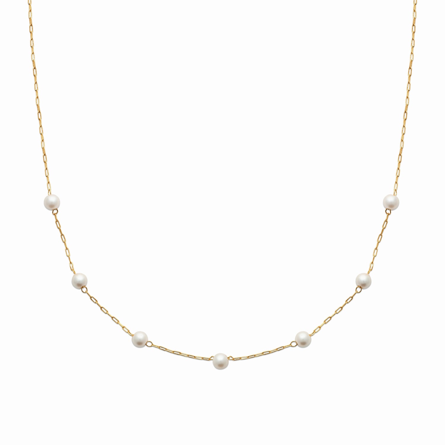 Collier plaqué or &amp; imitation perles de culture 