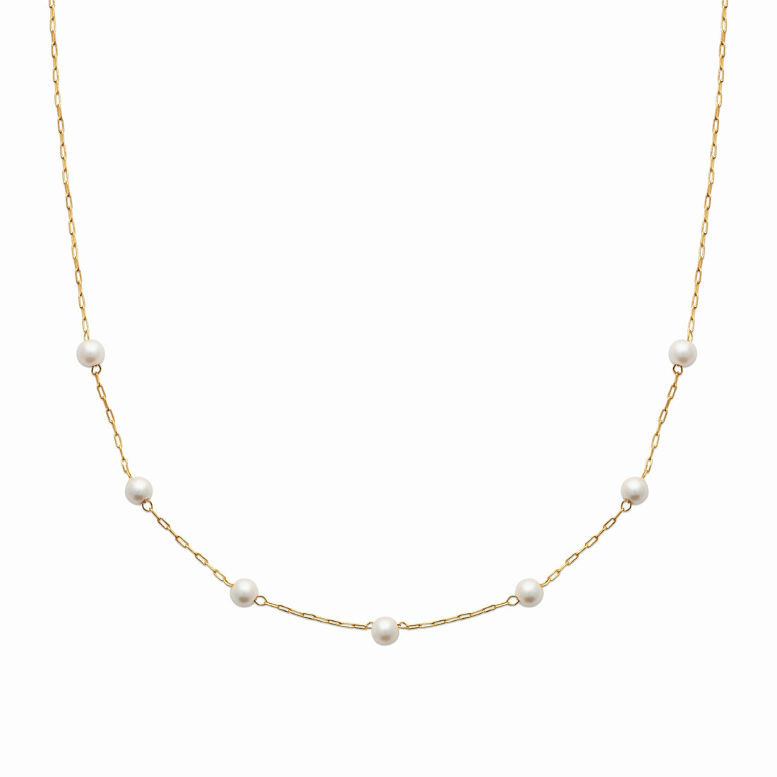 Collier plaqué or &amp; imitation perles de culture 