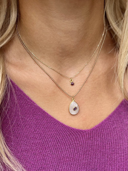 Collier plaqué or julie 11 P. LUNE/AMETHYSTE