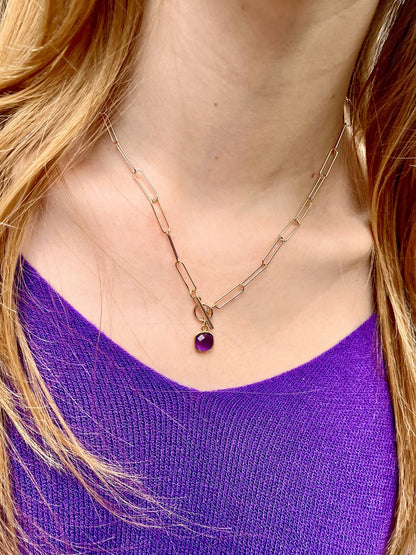 Collier plaqué or julie 12 AMETHYSTE