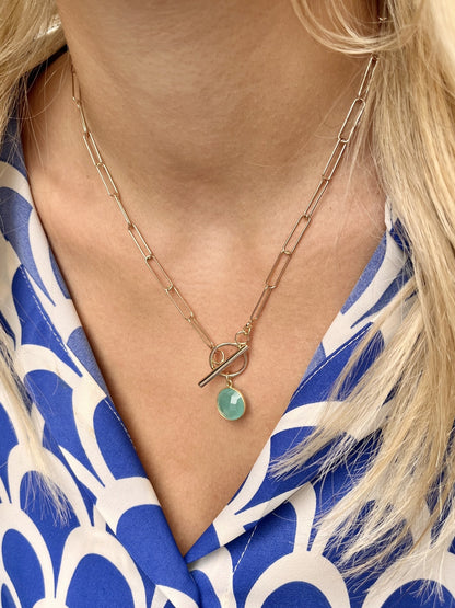 Collier plaqué or julie 13 CALCEDOINE