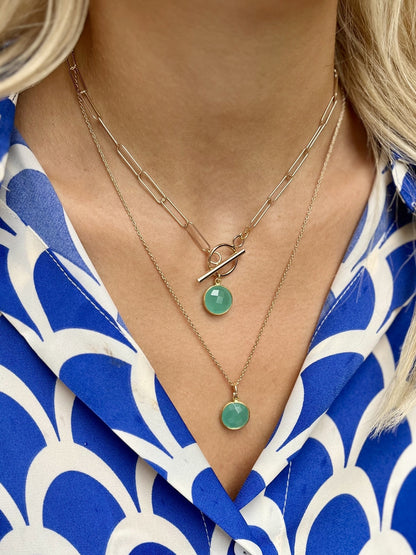 Collier plaqué or julie 13 CALCEDOINE