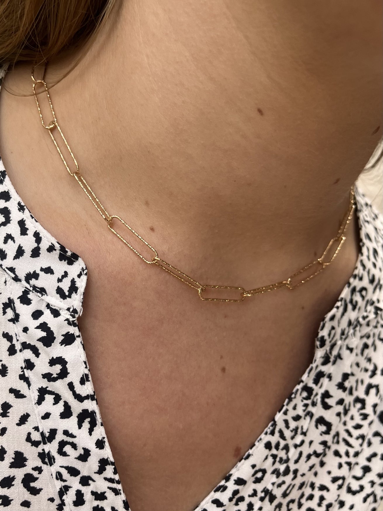 Collier plaqué or - maille trombone 