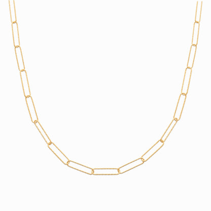 Collier plaqué or &amp; maille trombone 