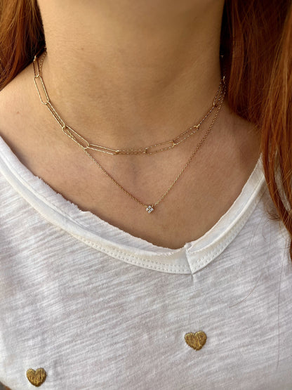 Collier plaqué or & maille trombone 