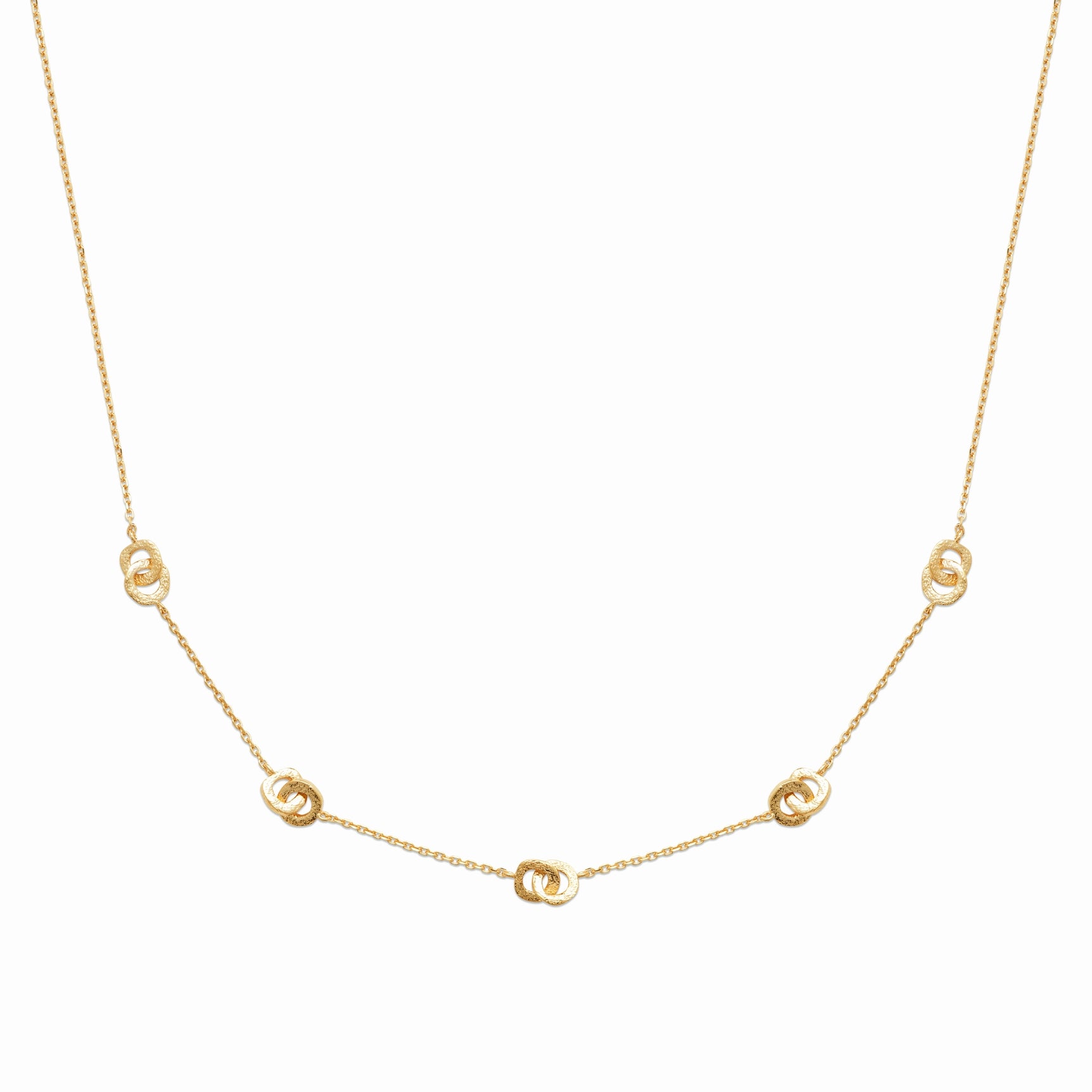 Collier plaqué or martelé 