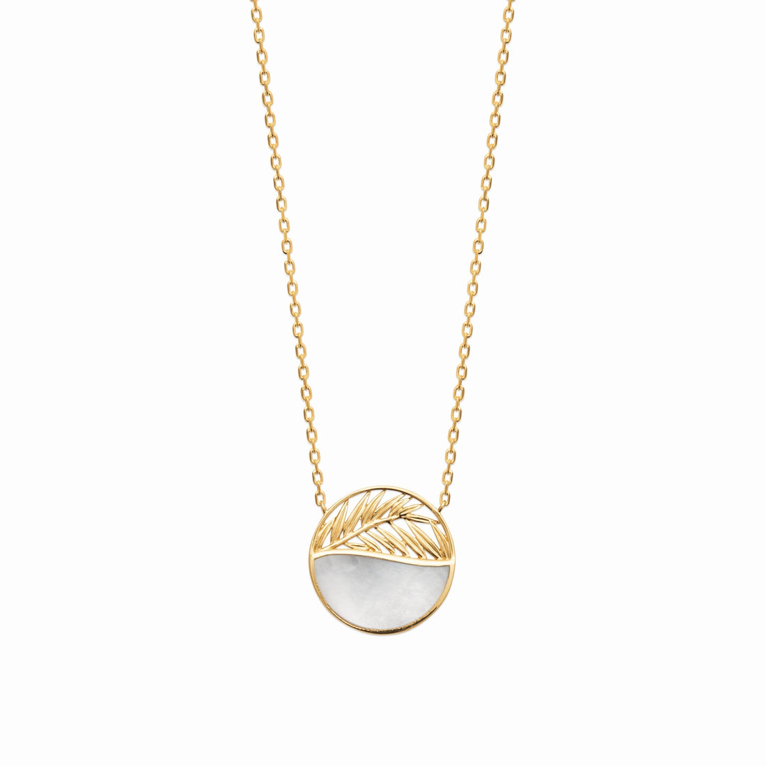 Collier plaqué or &amp; nacre 