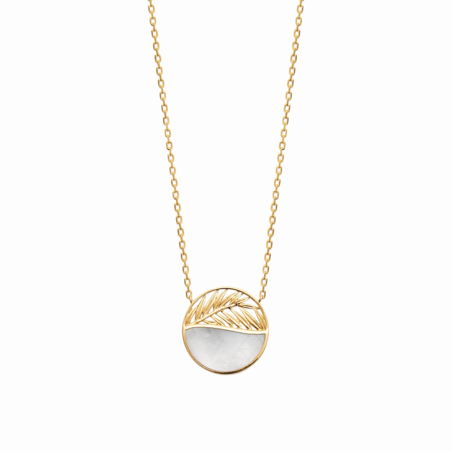Collier plaqué or &amp; nacre 
