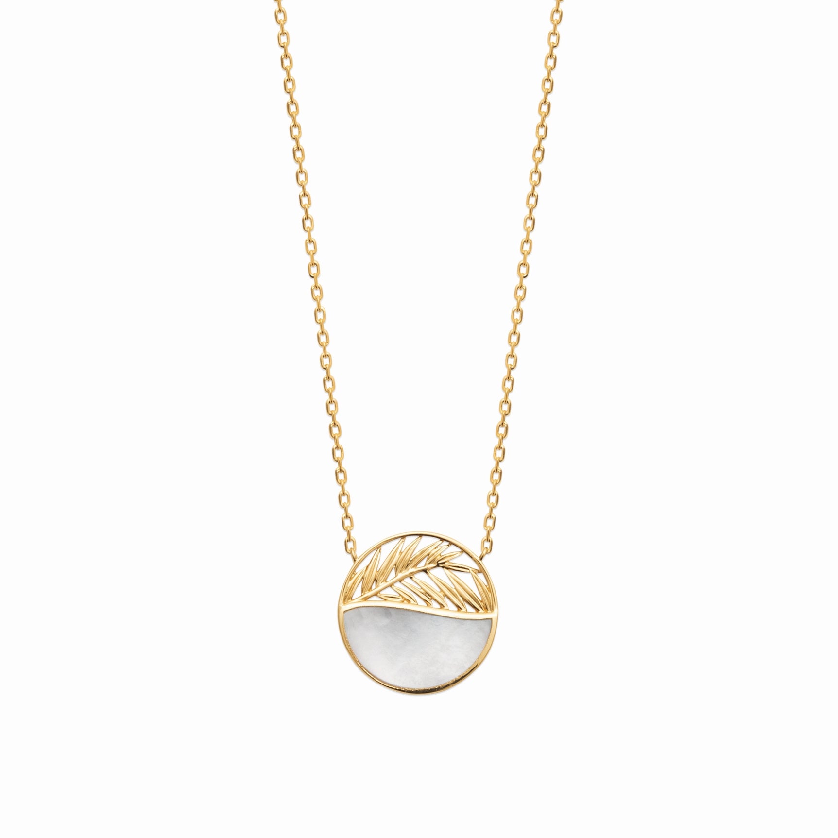 Collier plaqué or &amp; nacre 