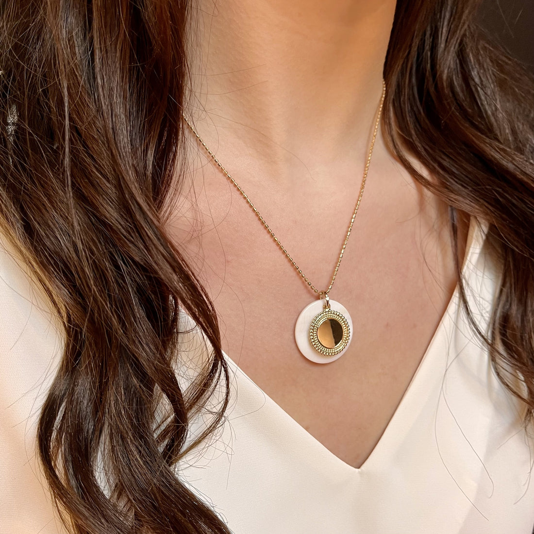 Collier plaqué or nacre Romy 2