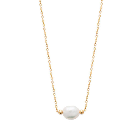 Collier plaqué or & perle de culture 