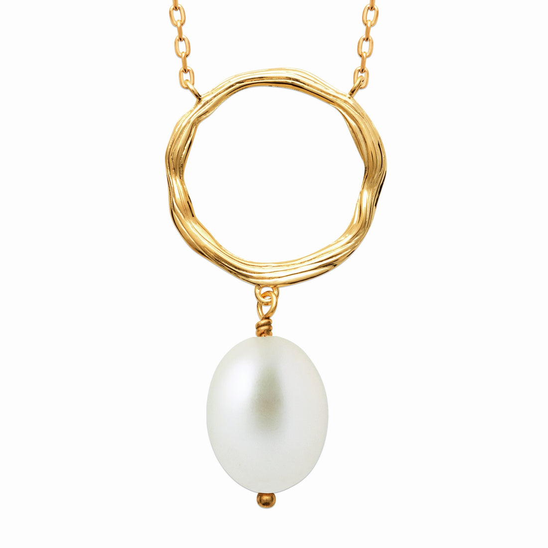 Collier plaqué or &amp; perle de culture 