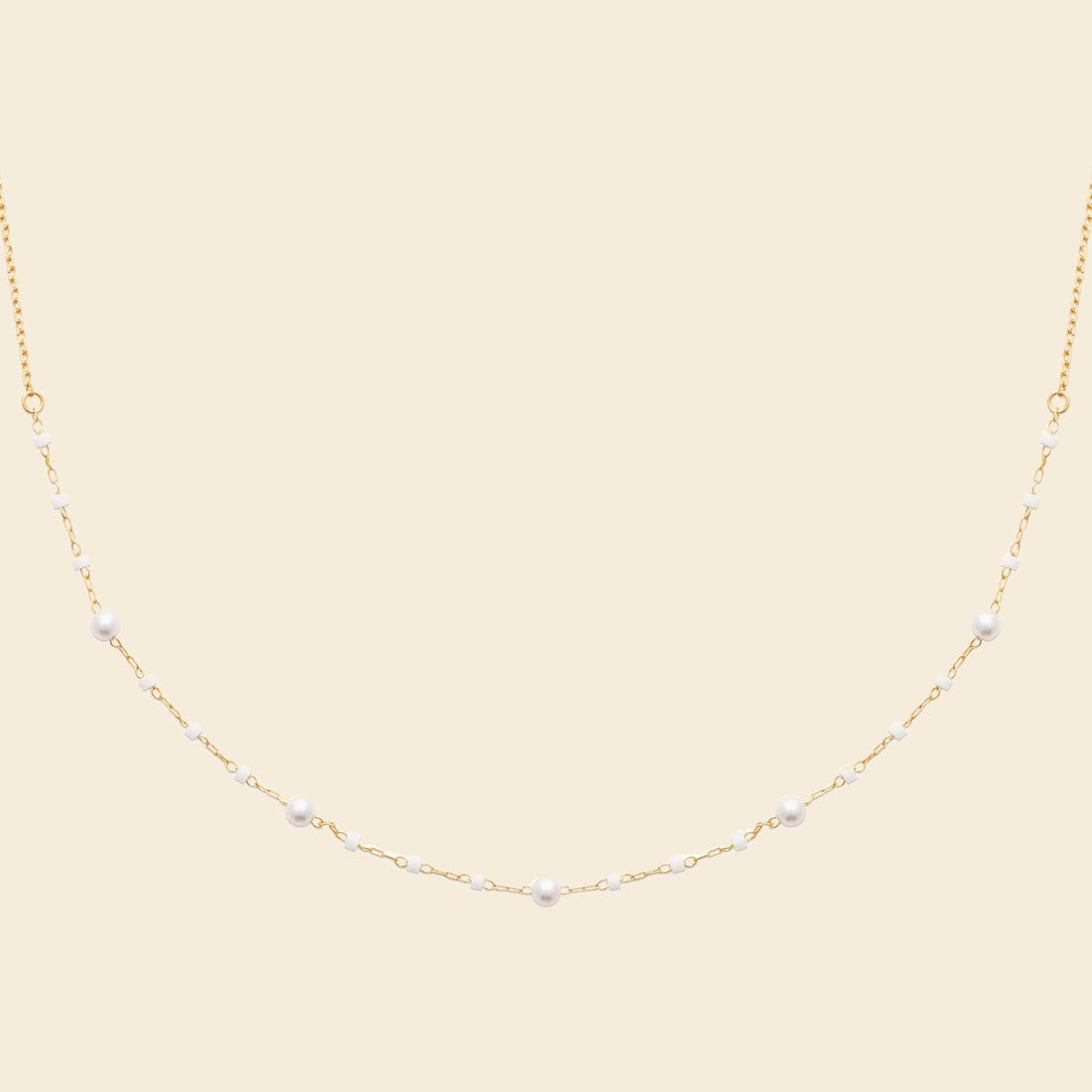 Collier plaqué or - perles fines