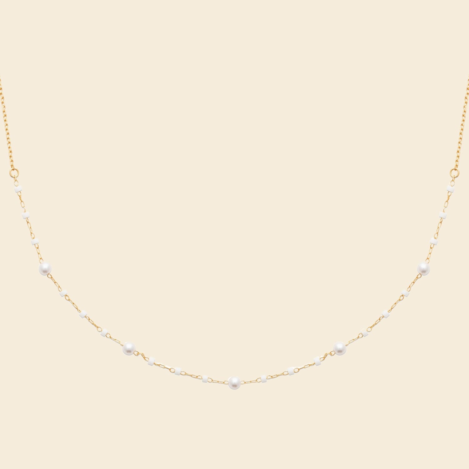 Collier plaqué or - perles fines 