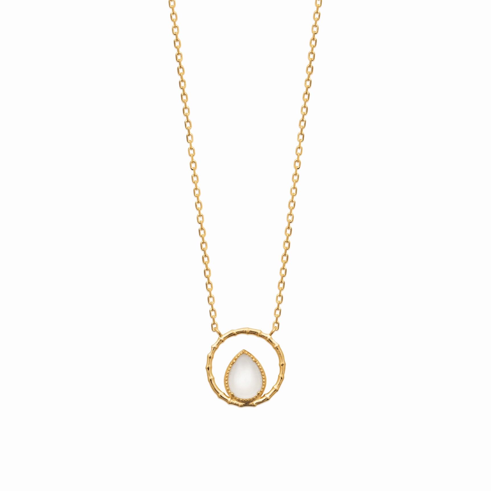 Collier plaqué or & pierre de lune 
