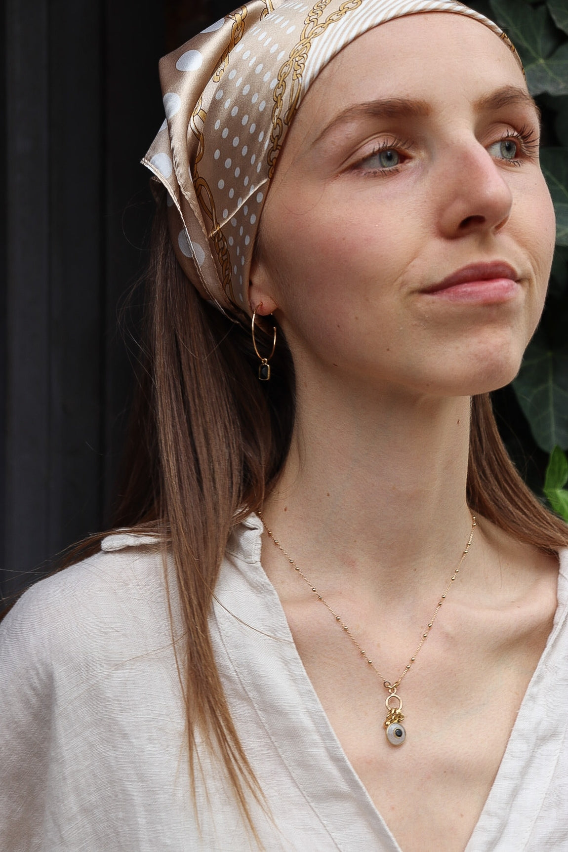 Collier plaqué or Ténérife - pierre de lune PIERRE DE LUNE