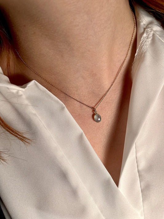 Collier plaqué plaqué or 1 TOPAZE BLEUE
